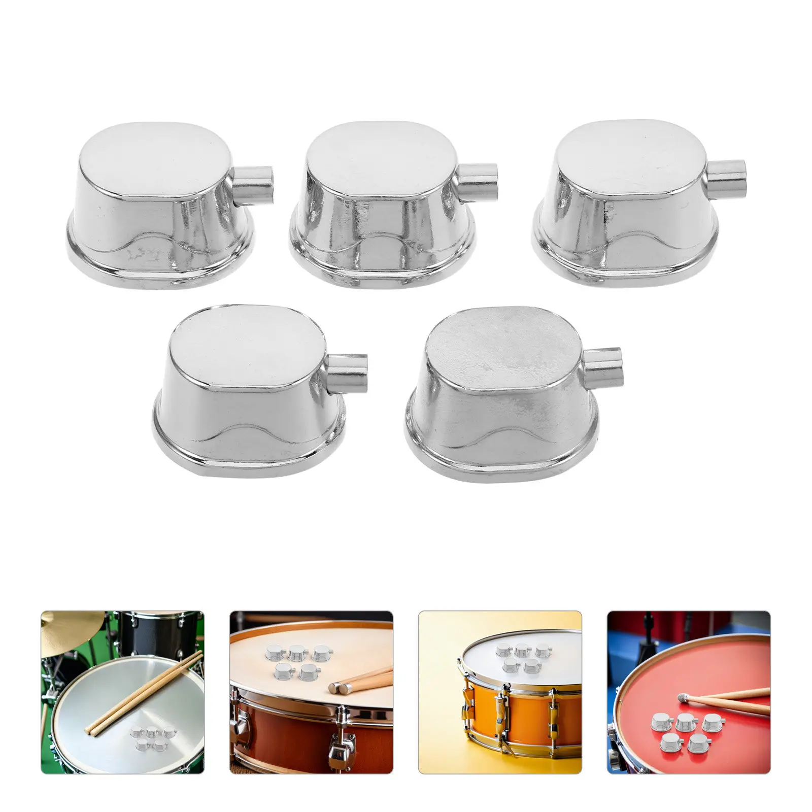 5Pcs Drum Lugs Single Hole Metal Electroplated Snare Drum Ear Replacement Tension Lug Clamp Support Accessory Hoop Protector