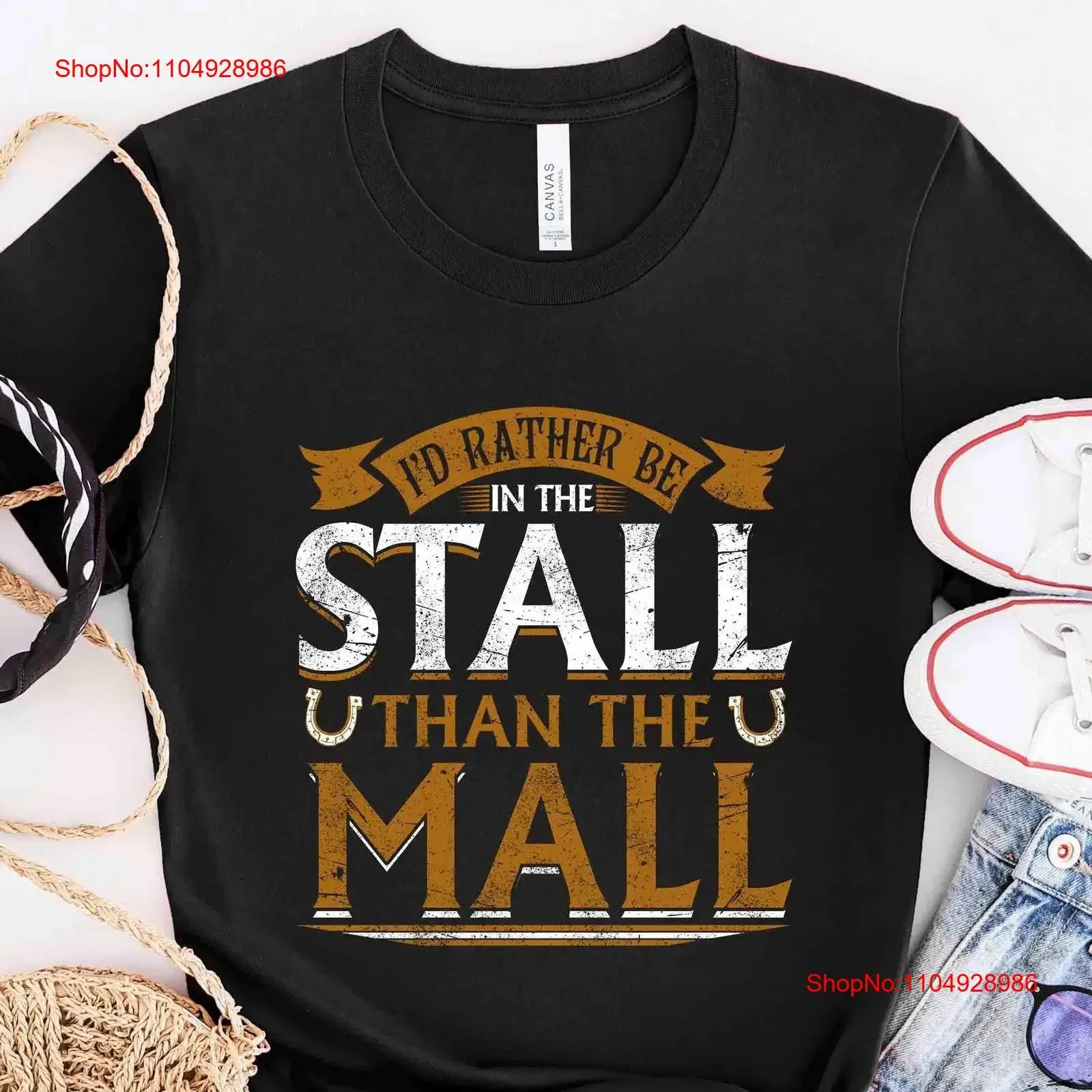 

Футболка с изображением лошади I'd Rather Be In The Stall Than Mall Lover Rider Owner Trainer HOR166F01 винтажный стираный топ для повседневной носки