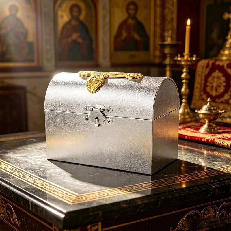 New Orthodox Jewelry Box Gold Silver Altar Chest Catholic Church Relic Storage Liturgical Treasure Byzantine Christian Gifts