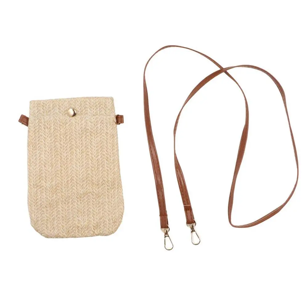 

Shoulder Pouch Outdoor Beach Bohemia Summer Crossbody Bag Straw Messenger Bag Single Shoulder Phone Pocket