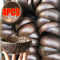Coconut Bowls for Serving Dishes Wooden Salad Wood Reusable Bowl Serving Utensils Natural Coconut Shell Bowls Breakfast Party