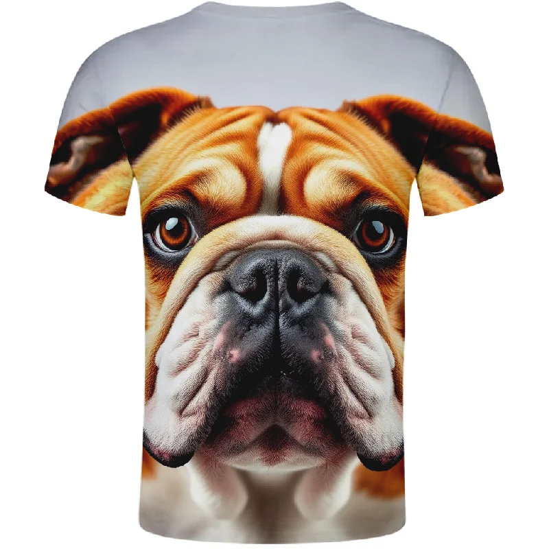 English Bulldog T Shirt Free Custom Name Number Teams Logo comic Animal Headgear Peaked Print Photo Text Clothes