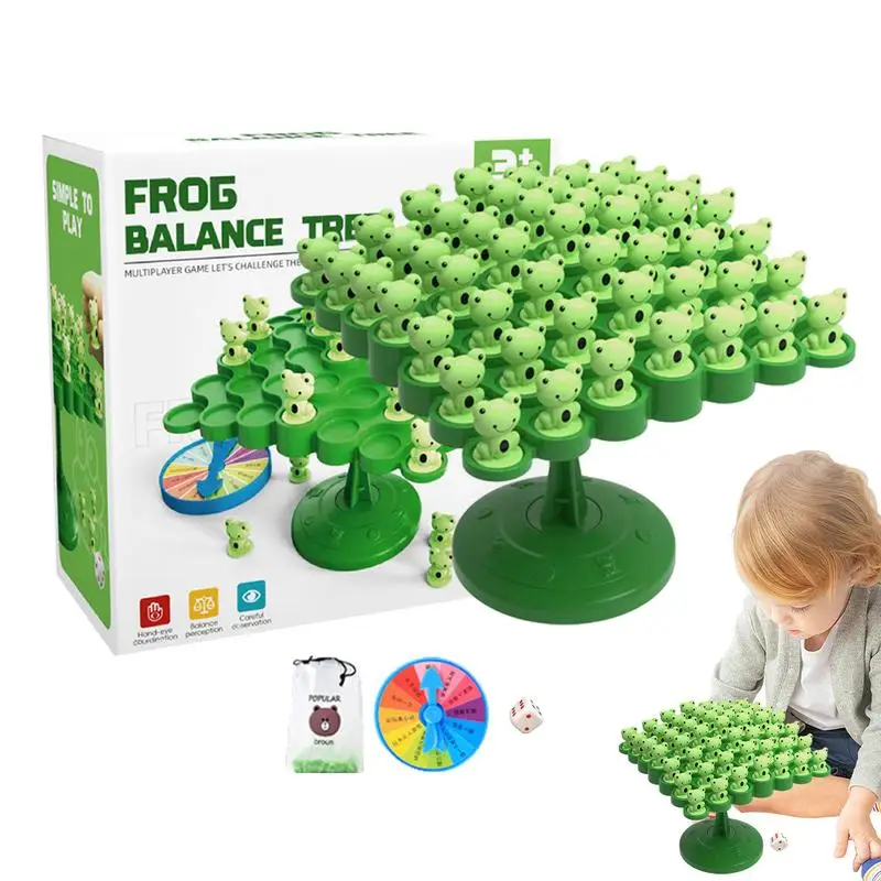 Balance Tree Toy Frog Balance Tree Game Balancing Tree Toy Tabletop Battle Parent-Child Interactive Educational Fun Toy Math