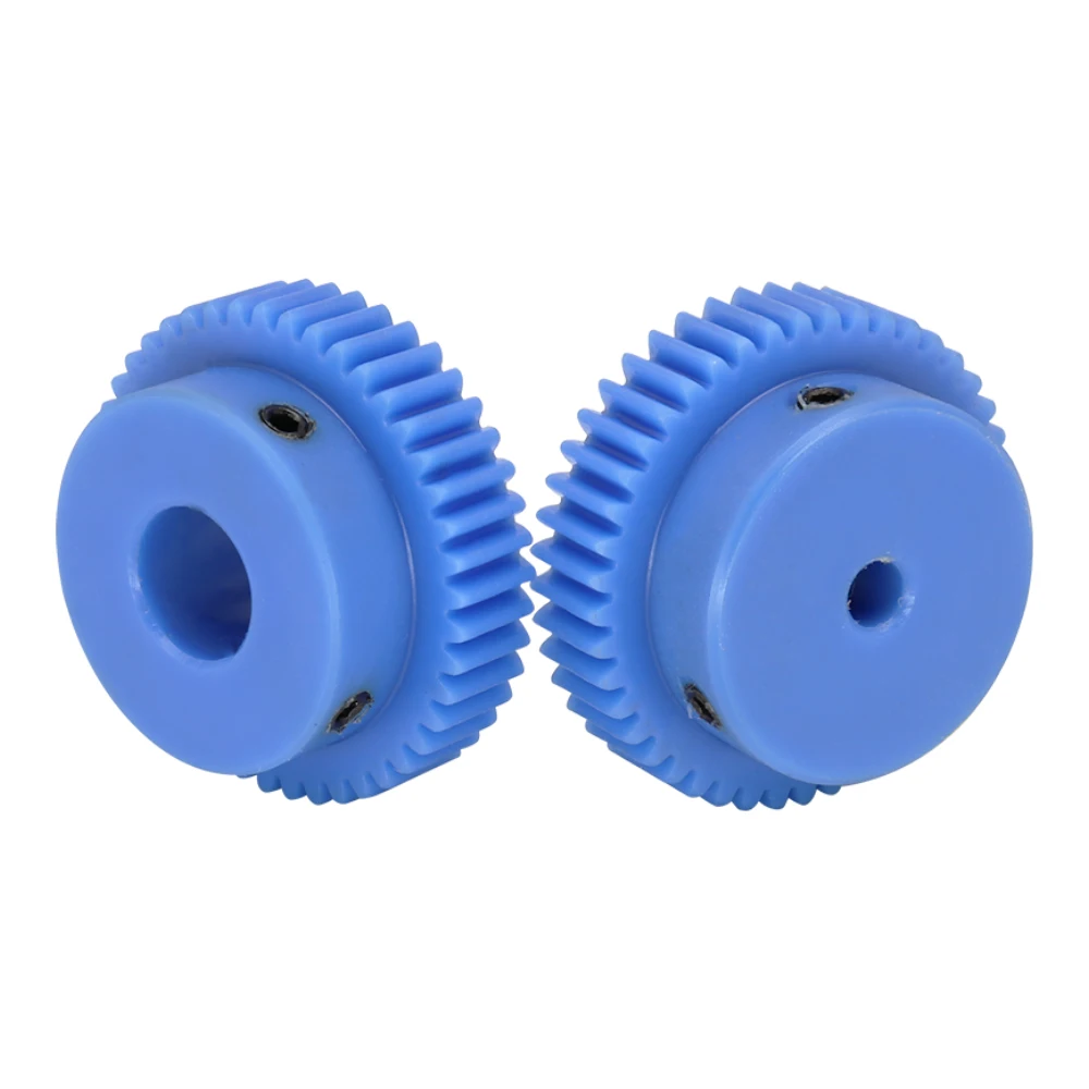 Plastic Gear 1M-45T/48T Teeth Pitch 3.14mm Teeth Height 10mm Blue Motor gear Transmission Parts Bore Size 6/8/10/12/14/15 mm