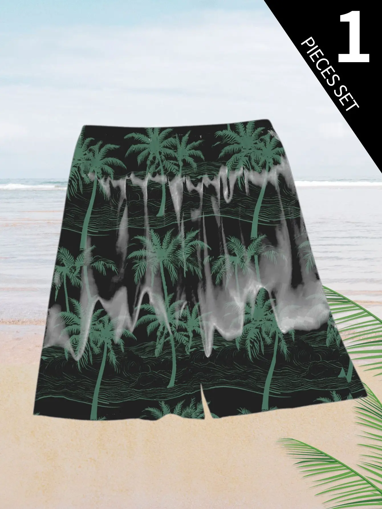 

1 шт., мужские легкие шорты для отдыха с принтом пальмы, дышащая ткань, ультра-мягкие повседневные мужские трусы для отдыха, сексуальные мужские трусы