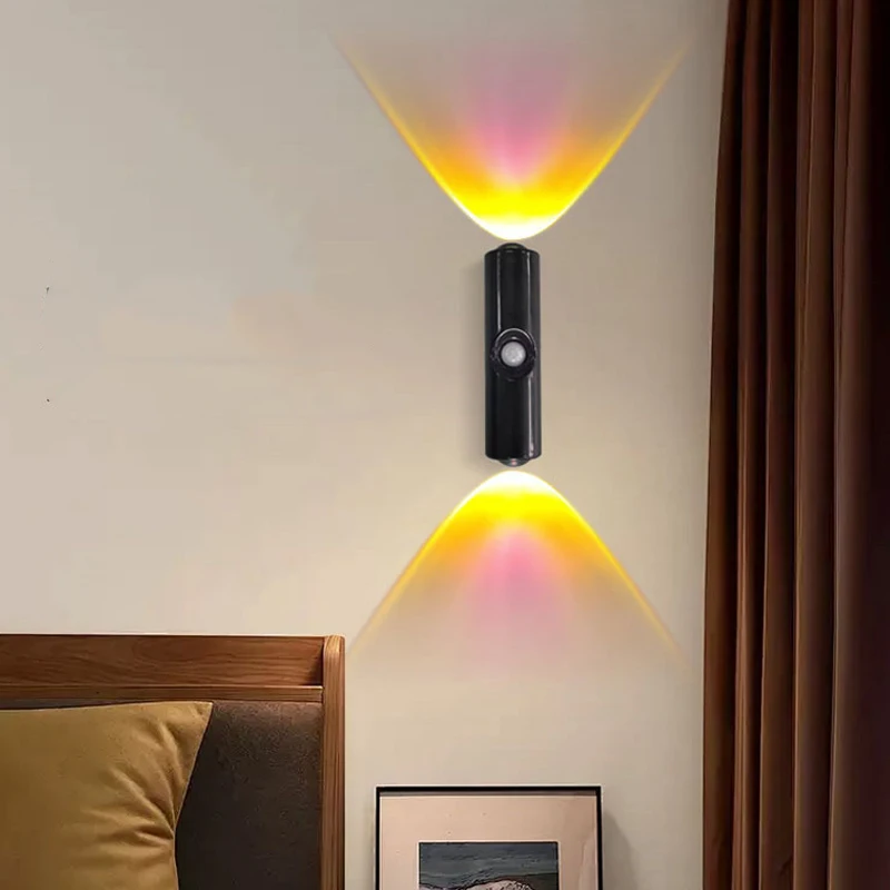 

New magnetic wall lamp, charging night light, intelligent human body sensor light, self-adhesive mountain and hill doub