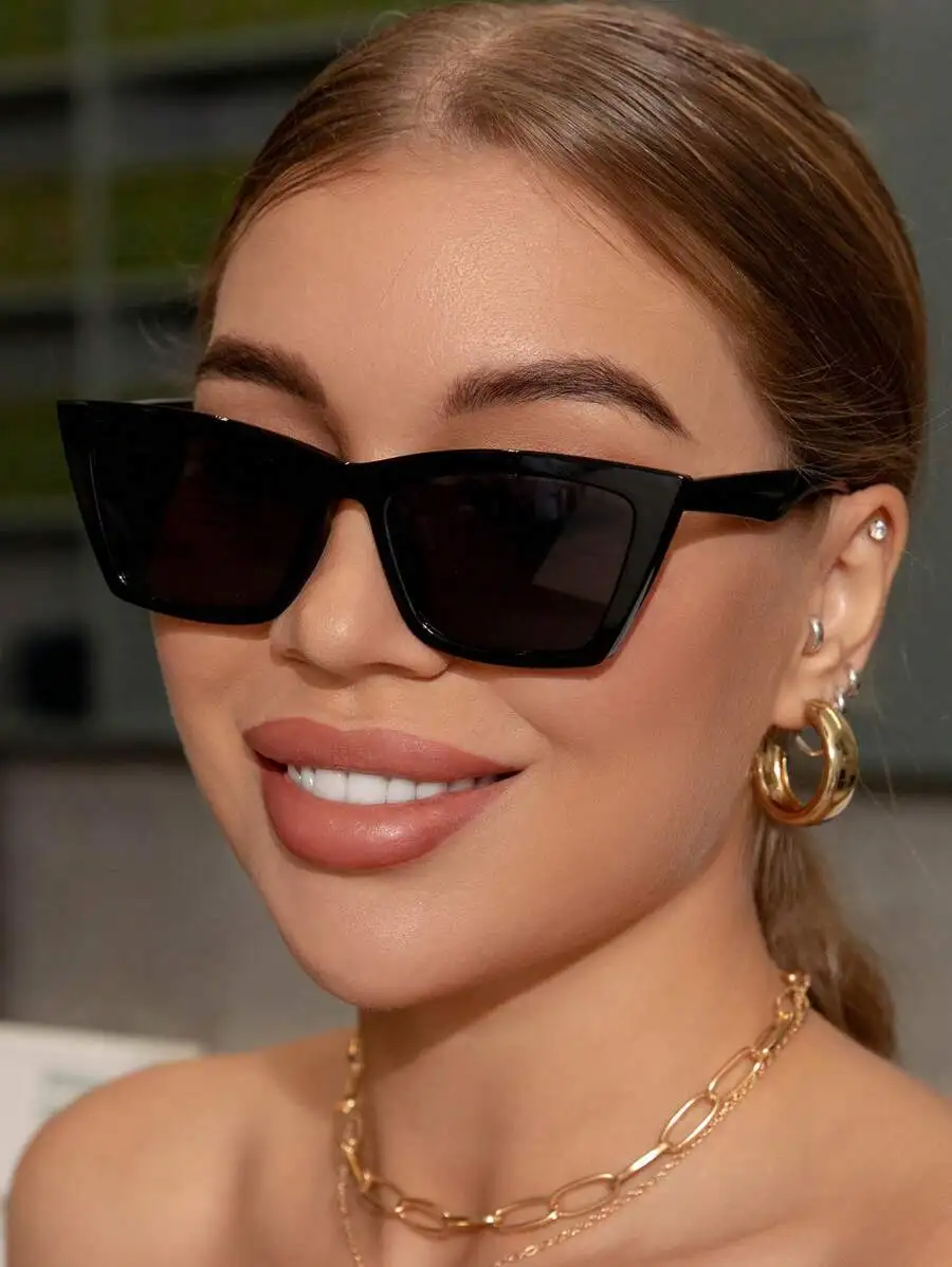 Vintage Cat-Eye Plastic Frame Fashion Eyeglasses, Unisex Design Beach Accessories For Women Glasses Shades Basics Fall Winter