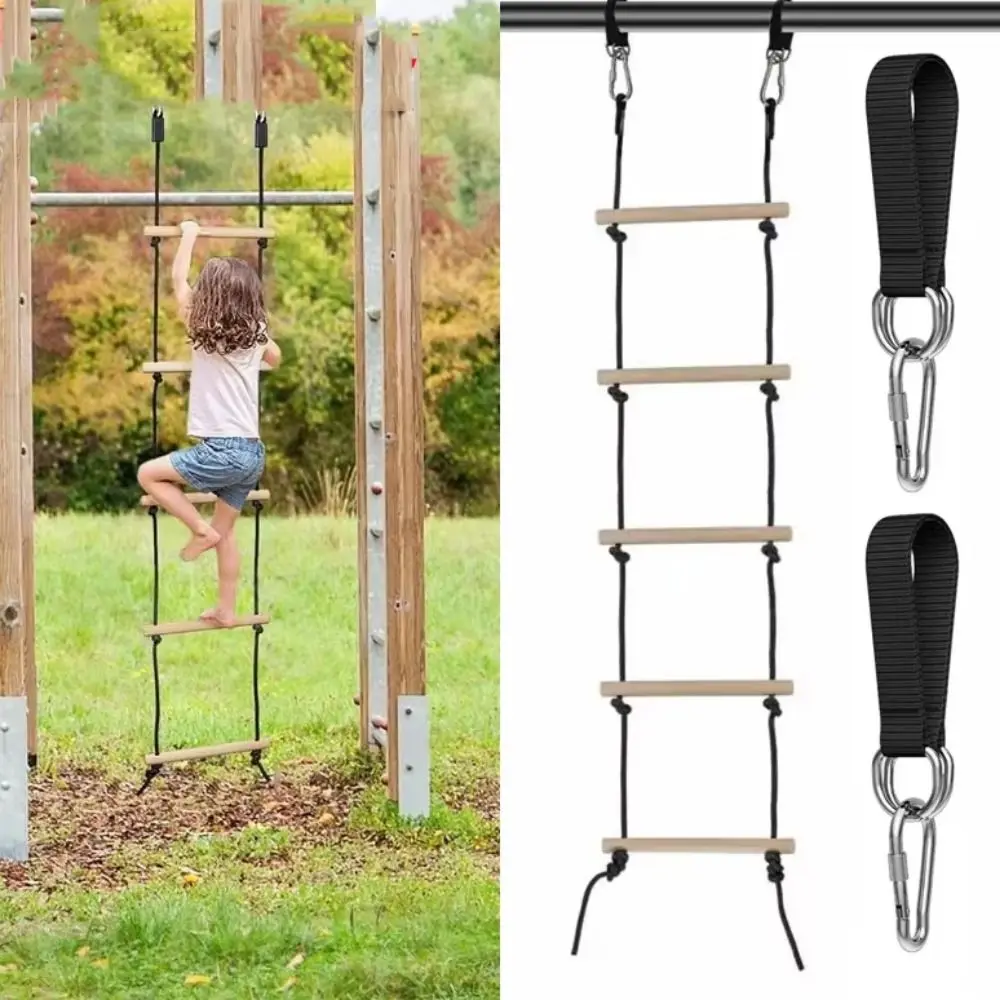 Balanço fitness corda de escalada de madeira com plataformas crianças corda de escalada engraçado pendurado cadeira de balanço para equipamentos de playground