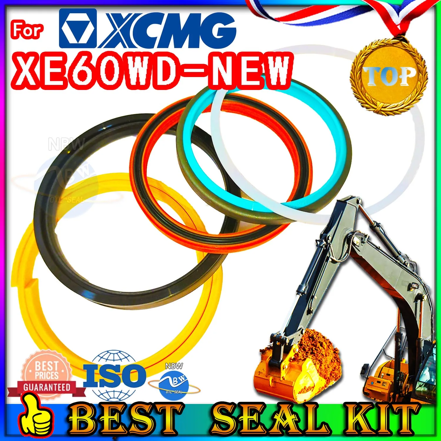 

For XCMG XE60WD-NEW Oil Seal Repair Kit Boom Arm Bucket Excavator Hydraulic Cylinder XE60WD NEW Bushing FKM High Suppliers Fix