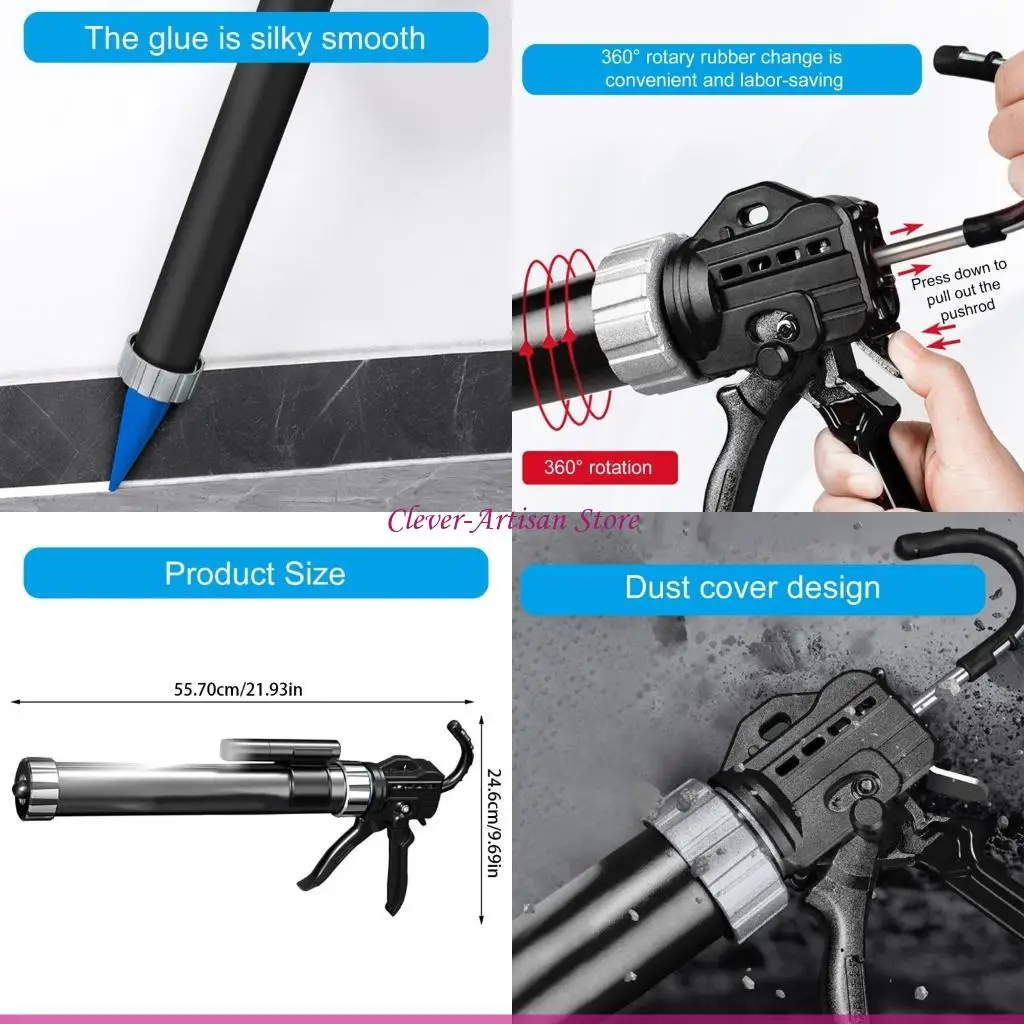

E06B Silicone and Acrylic Syringes Dispenser Cartridges Guns 600ml Sealant Applicator for Various Environments