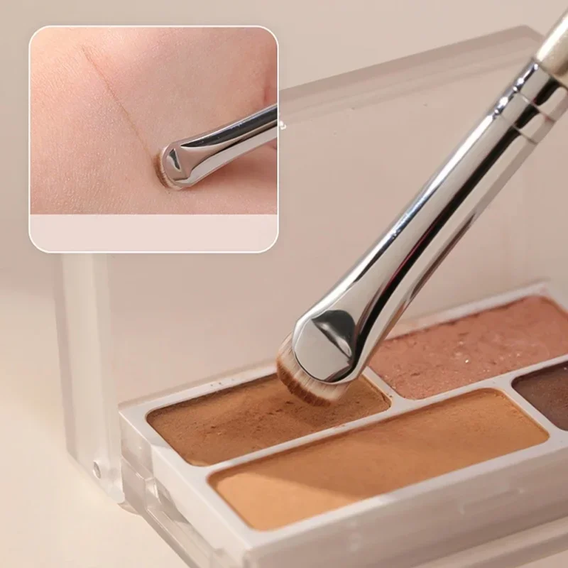 2/1 個湾曲したアイライナーメイクブラシアイメイク汚れツール精密ソフトアイシャドウブラシシャープ薄い小さな目化粧ツール