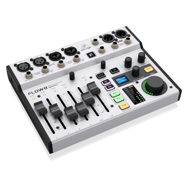 BEHRINGER FLOW8 8-Input Digital Mixer USB/Audio Interface with 48V Phantom Power for Optimum Headroom