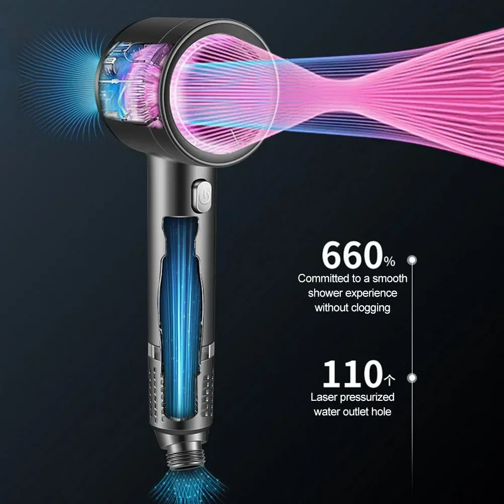 

Насадка для душа высокого давления с фиксатором шланга из ПВХ 1,5 м, фильтр для жесткой воды, дождевой душ, смеситель, аксессуары для ванной комнаты