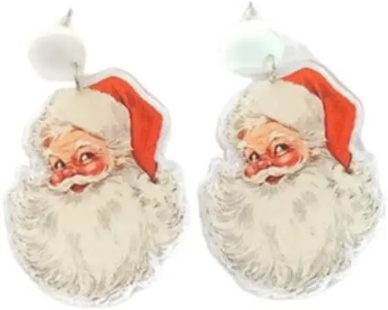 Christmas Santa Claus Rainbow Earrings Holiday Earring for Women Red Green Festive Drop Dangle Earring Studs Christmas Jewelry Gifts