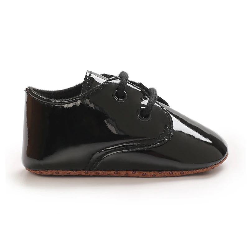 Baby Schnürschuhe Sneakers Klassische Sportschuhe Weiche Sohle PU-Leder Schuhe Einfarbig Lauflernschuhe für Neugeborene Jungen Mädchen – Detail 14