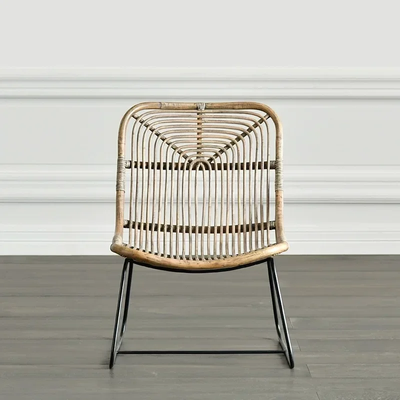 Nordic French style rural leisure chair, living room, balcony, rattan furniture, natural rattan chair, L-shaped lounge