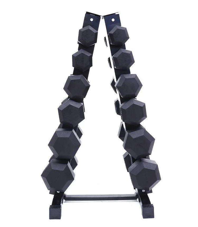 New Product Factory Wholesale Dumbbell Rack Stand Support Custom Size Weights Fix Rubber Dumbbell Racks 3 Tier