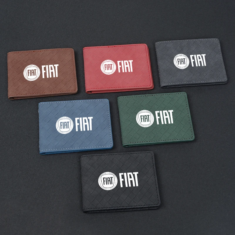

Tire Valve Cap Car Driver License Cover Leather Auto Driving Documents Case Credit Card Holder For Fiat Punto Panda Pondo Abarth