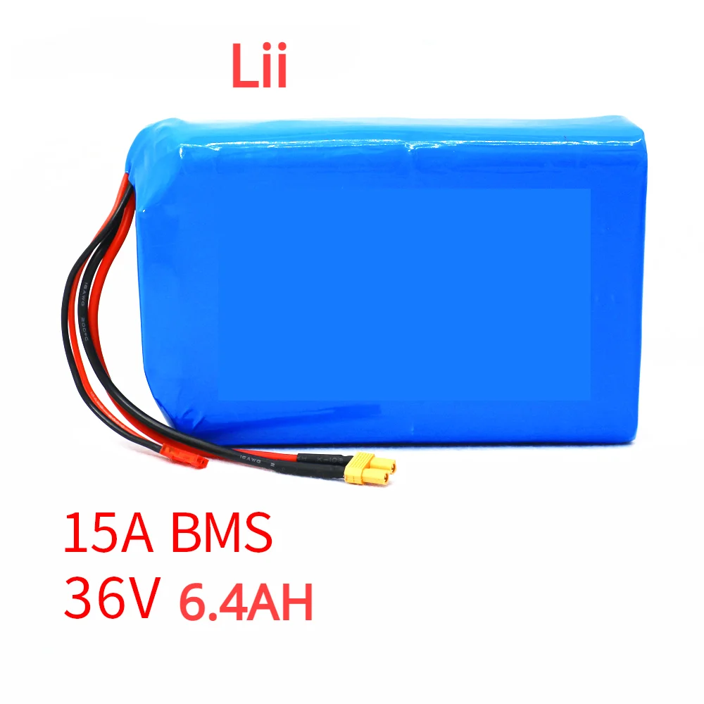 Lii 36V 6.4Ah 10S2P 450Watt 18650 li-ion battery pack JST XT30 42V electric scooter unicycle ebike 15A BMS m365 pro Extend range