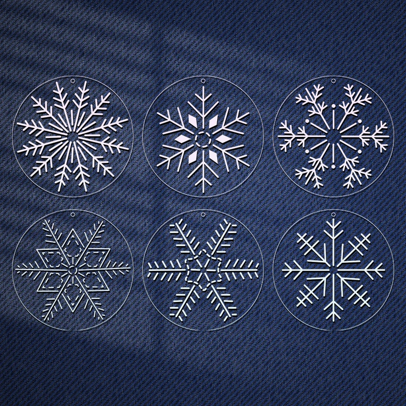 6pcs Sashiko Snowflake Embroidery Template Set