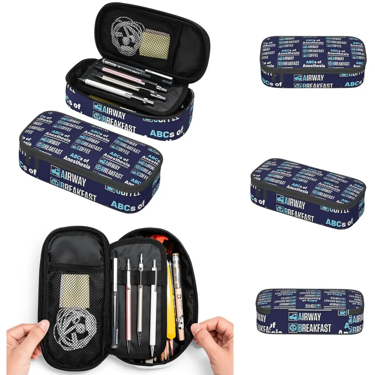 Anesthesiologist Anesthesiology Doctor Nurse Funny ABCs Of Anesthesia Pencil Cases Large Storage Pen Bags Pen Box Pencil Pouch