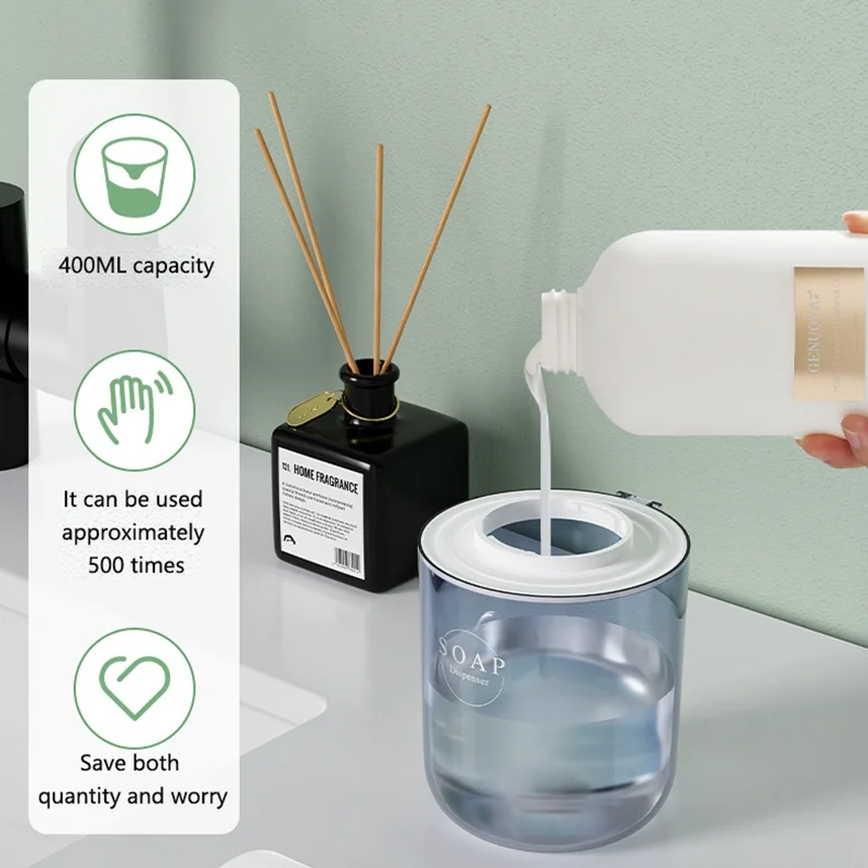 Xiaomi MIJIA 2025 موزع الصابون الرغوي/الجل الأوتوماتيكي 400 مللي 4 التروس مستشعر الأشعة تحت الحمراء موزع الصابون الرغوي IPX5 للحمام الجديد