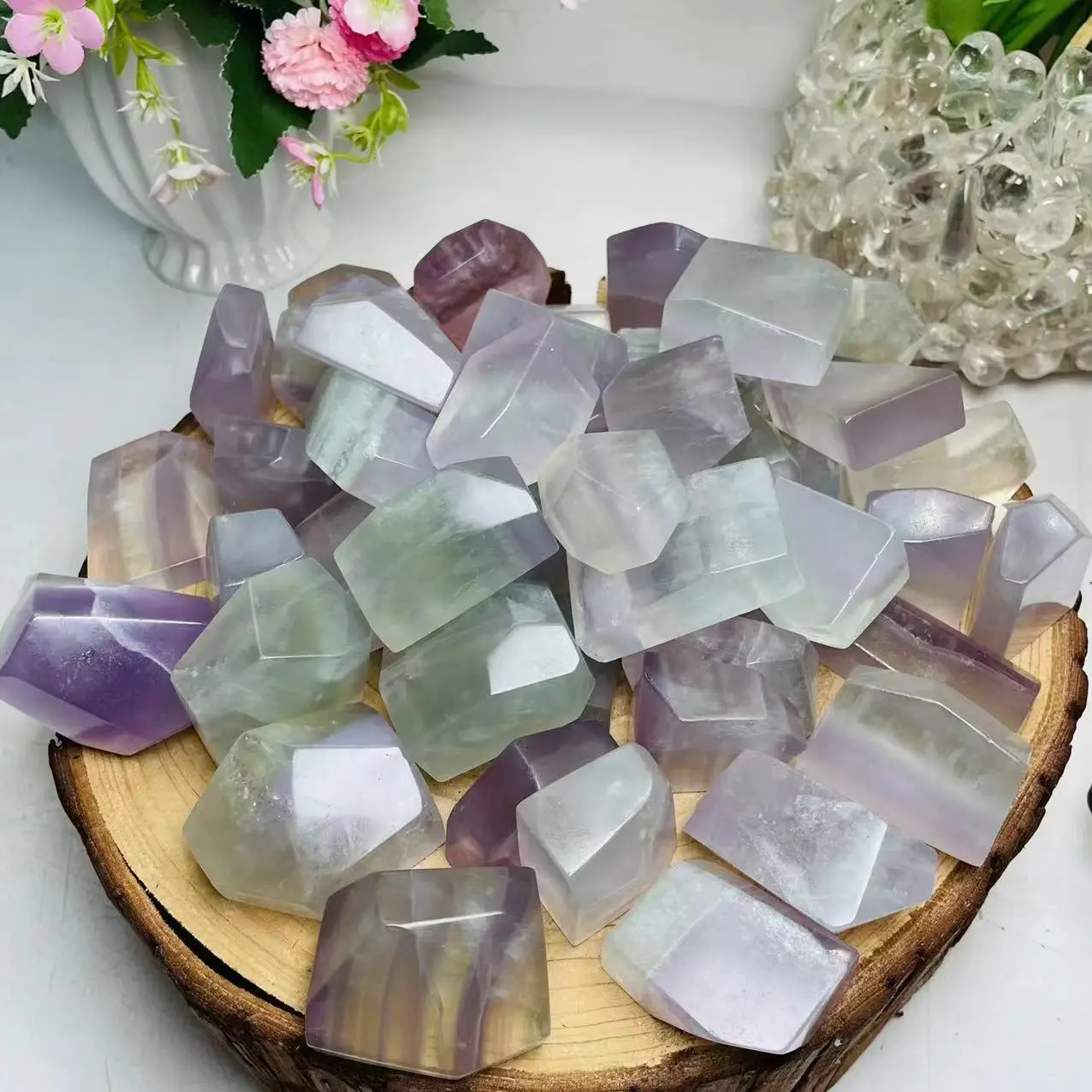 1pc Natural Crystals Healing Gemstone Lavender Fluorite Free Form Crystal Raw Stone view 2