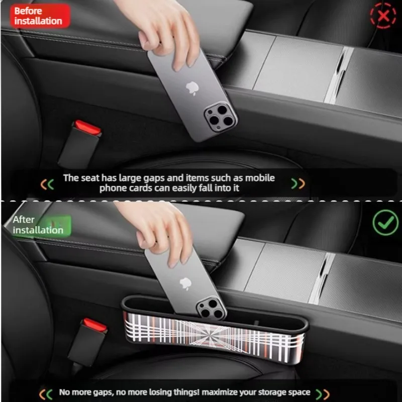 Double-Layer Silicone Center Console Gap Organizer for Tesla  Model Y/3/YL-High-Aesthetic Car Storage Box Elevate Interior Look
