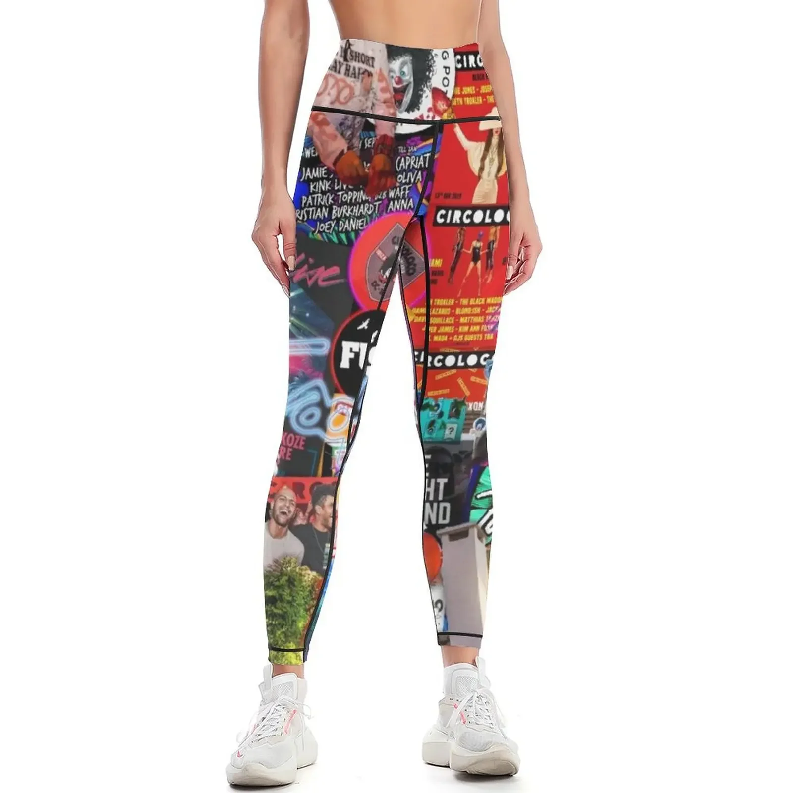

Dc10 collage print Leggings fitness set gym gym clothing legging gym jogging pants Womens Leggings