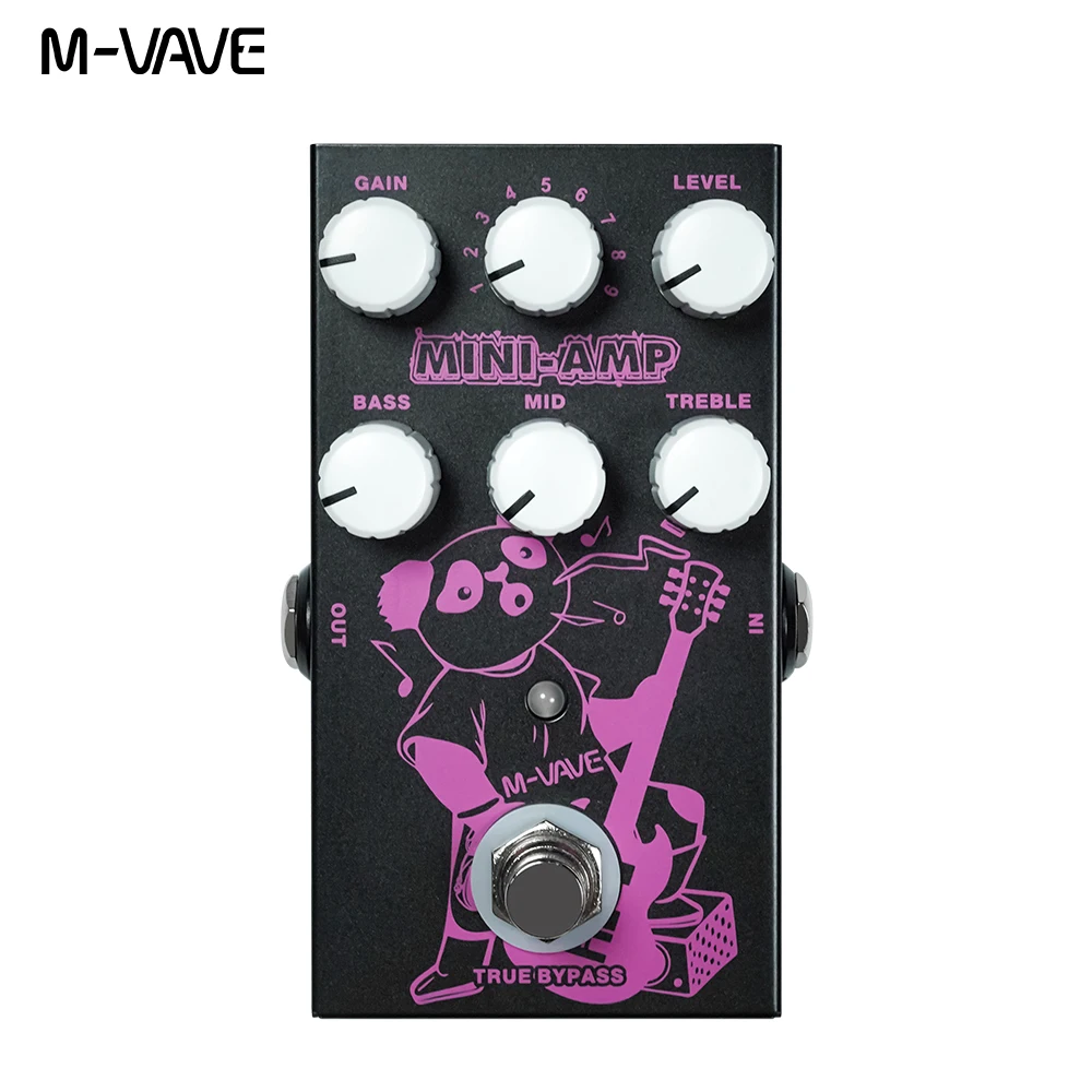 M-VAVE Guitar Effect Pedal MINI-AMP Pre-amp Simulation Effect Pedal 9 Classic Amp Effects 3 Band EQ True Bypass Guitar Accessory