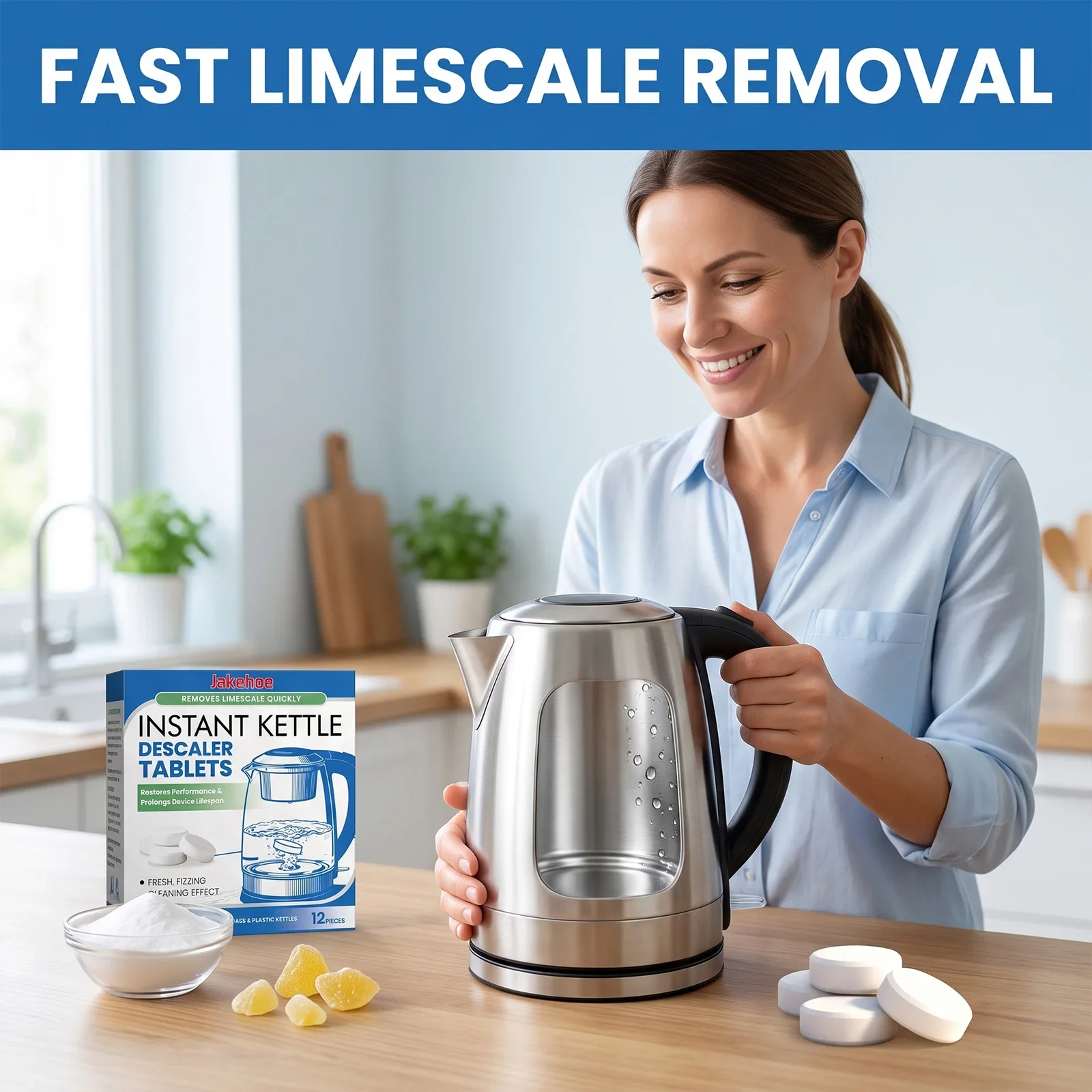Kettle Descaler Tablets Effervescent Limescale Remover Stain Cleaner Universal Water Boiler Teapot Descaling Household Treatment
