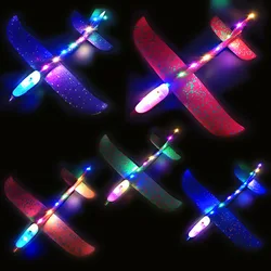 48cm LED DIY Kids Toys Hand Throw Flying Glider Planes Foam Aeroplane Model Party Bag Fillers Flying Glider Plane Toys Kids Game