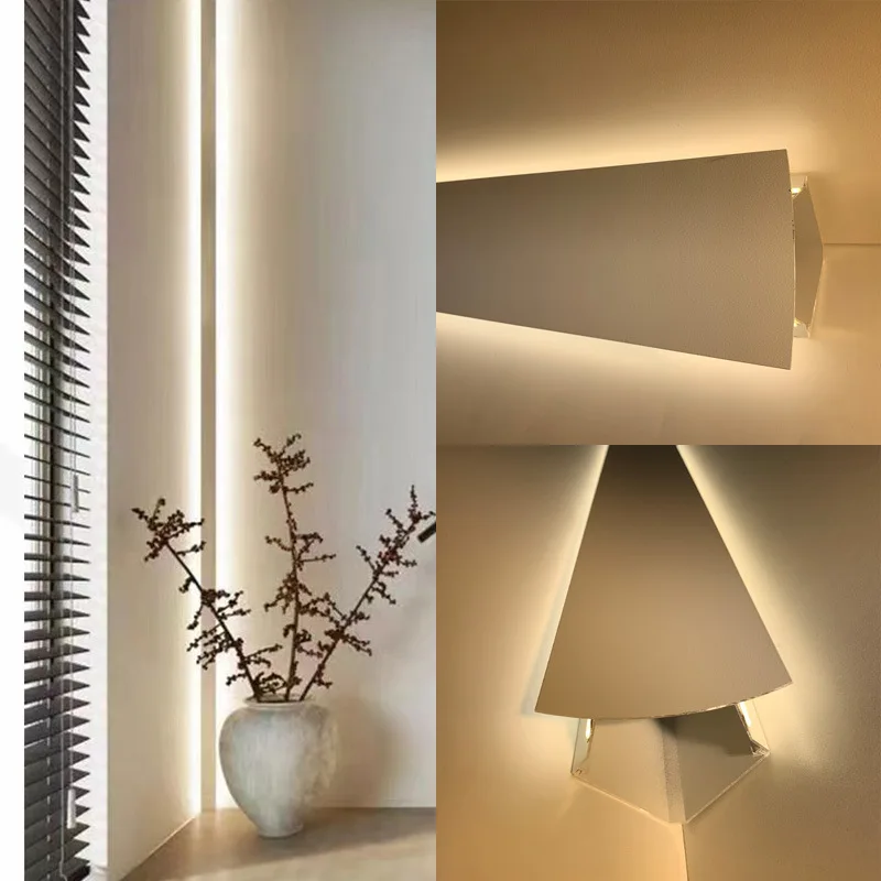 Surface Mounted LED Ceiling Luminous Aluminum Profile Channel Top Corner Wall Decor Living Room Gypsum Line Hard Strip Light