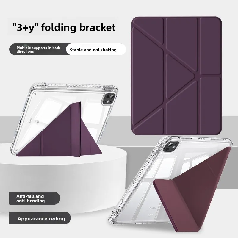 

Applicable iPad2025 protective case acrylic pen slot 10th generation leather case air and pro11 transparent case