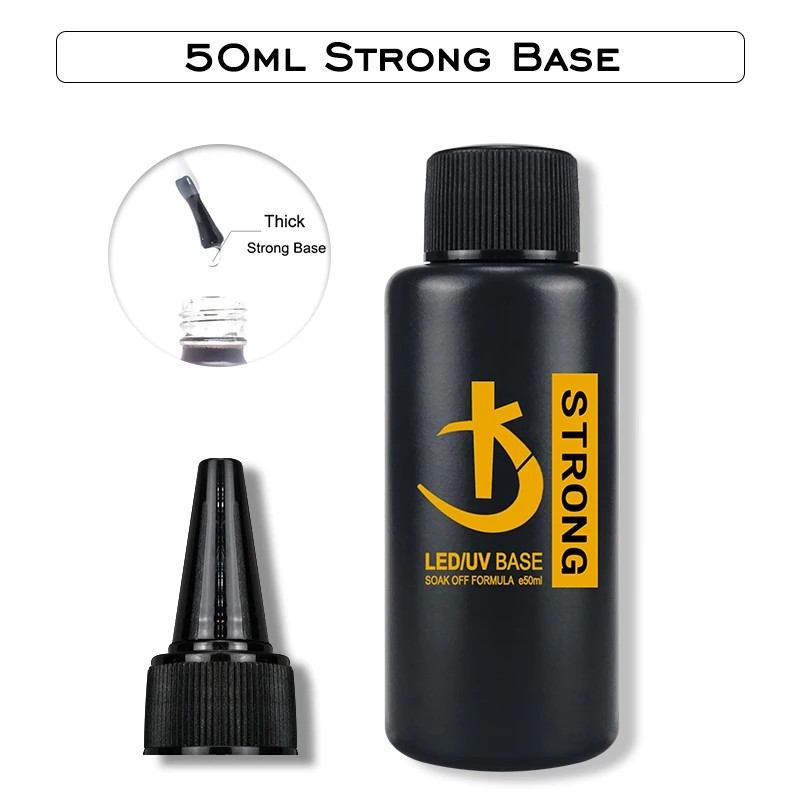 KODI JYJ 50ml Starkes Gummi-Basisgel Semi-permanente Lacke Superhelles No-Wipe Top Coat Y Base Coat Hochleistungs-Gel-Nagellack