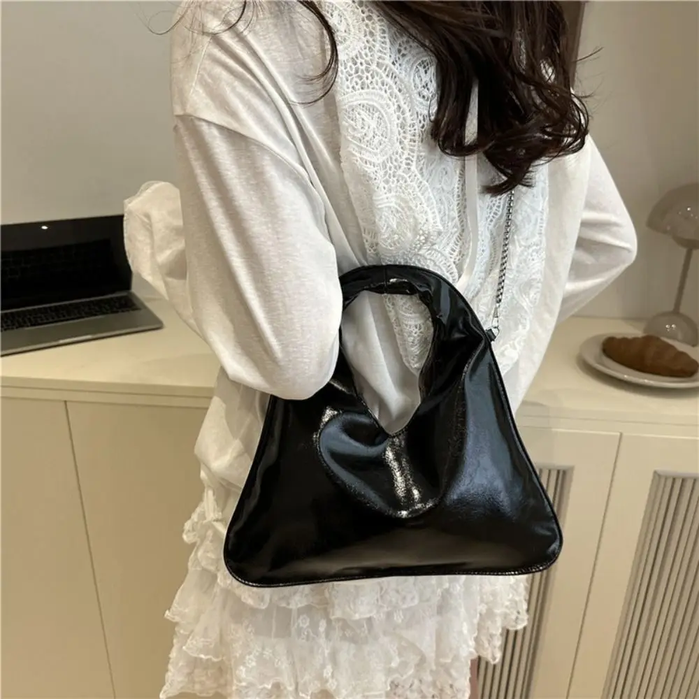 

Korean Solid Color PU Leather Shoulder Bag Chain Versatile Cross Body Bag Commuting Casual Women's Handbag Girls