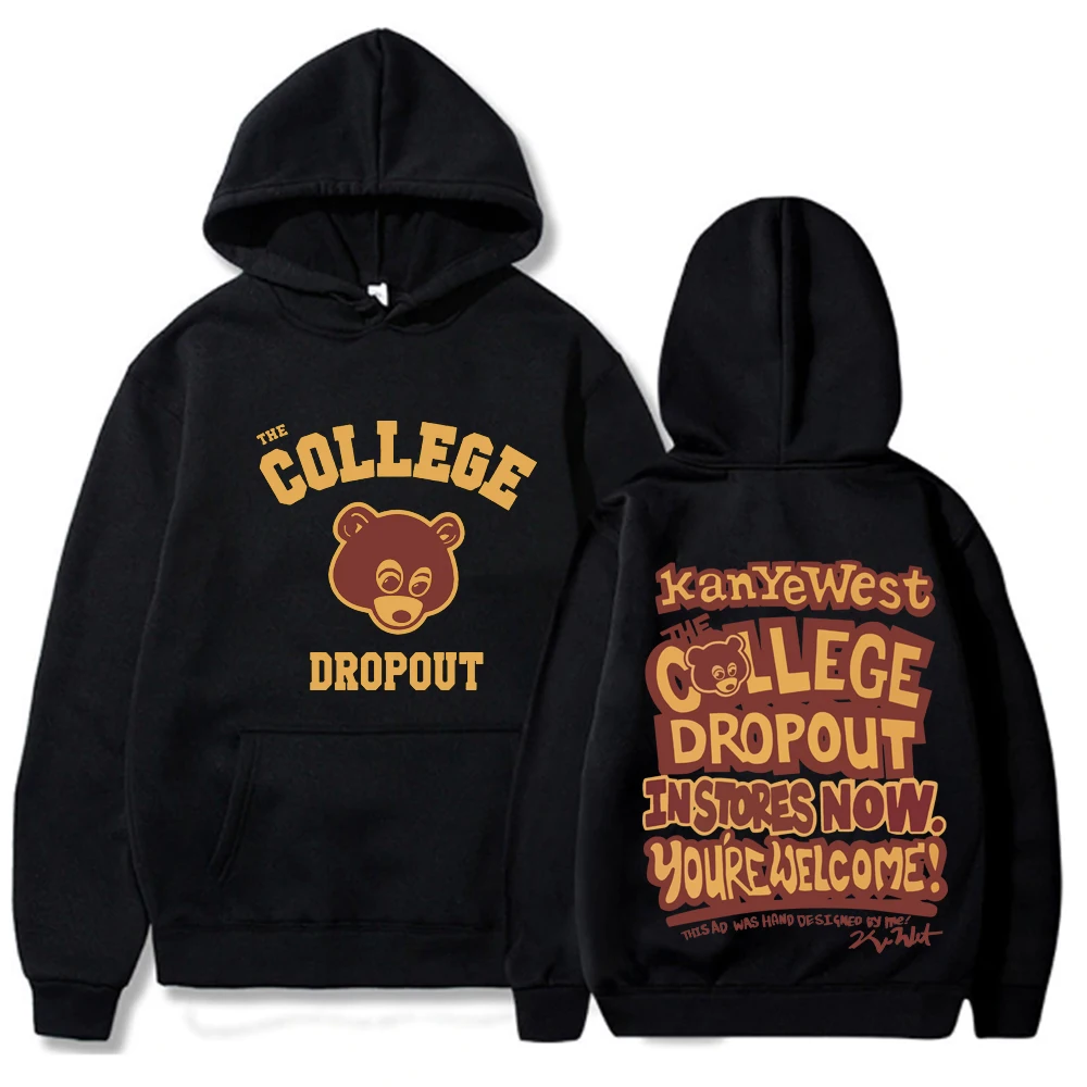 

The College Dropout Rapper Kanye West Vultures Album Graphics Hoodie Men Women Hip Hop Sweatshirt Male Fashion Streetwear