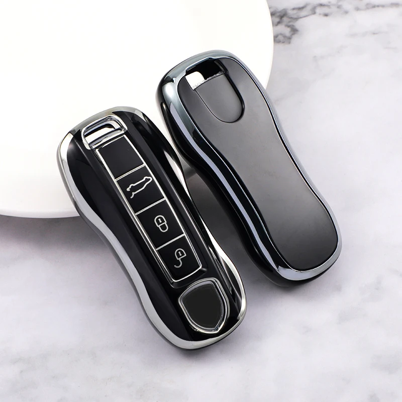 For Porsche 718 Cayenne Panamera 911 Macan Key Case Key Cover Taycan Cayman Boxster Key Shell Car Accessories Protective Case