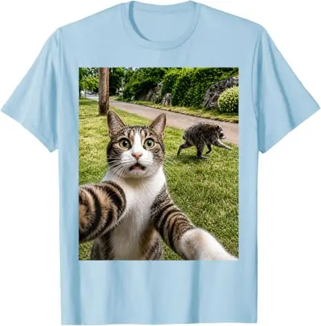 Jimothy Cat Selfie Raccoon Legend T-Shirt Y2k Niedliches Jimothy Raccoon Kitty Lover Grafik-Bekleidung für Frauen Männer Streetwear T-Shirts – Detail 18