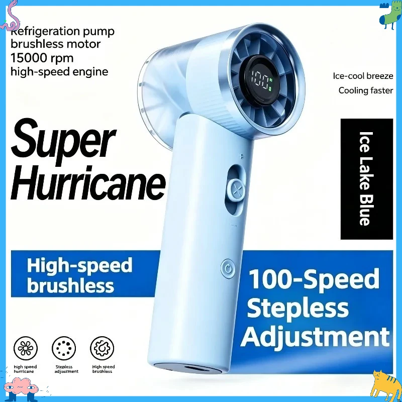 

Portable USB Rechargeable Handheld Fan Cooling Speed Adjustable Brushless Motor Strong Wind Mini Fan for Outdoor Travel Office