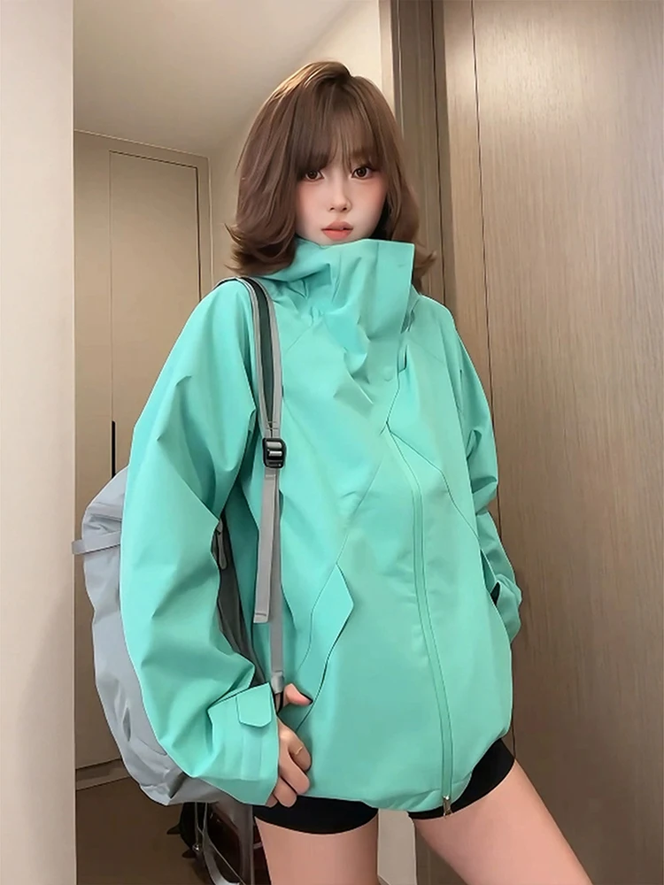 Dopne Orange Damen Jaet American Sle Tee-Proof Kapuzen-Outdoor-Anzug für Radfahren, Sport und Klettern aus Polyester/Nylon Cosit...