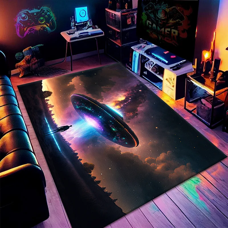 Cyberpunk Style Colorful Esports Room Rug Large Living Room Kitchen Anti Slip Home Floor Mat Boy Bedroom Cool Decoration Carpet