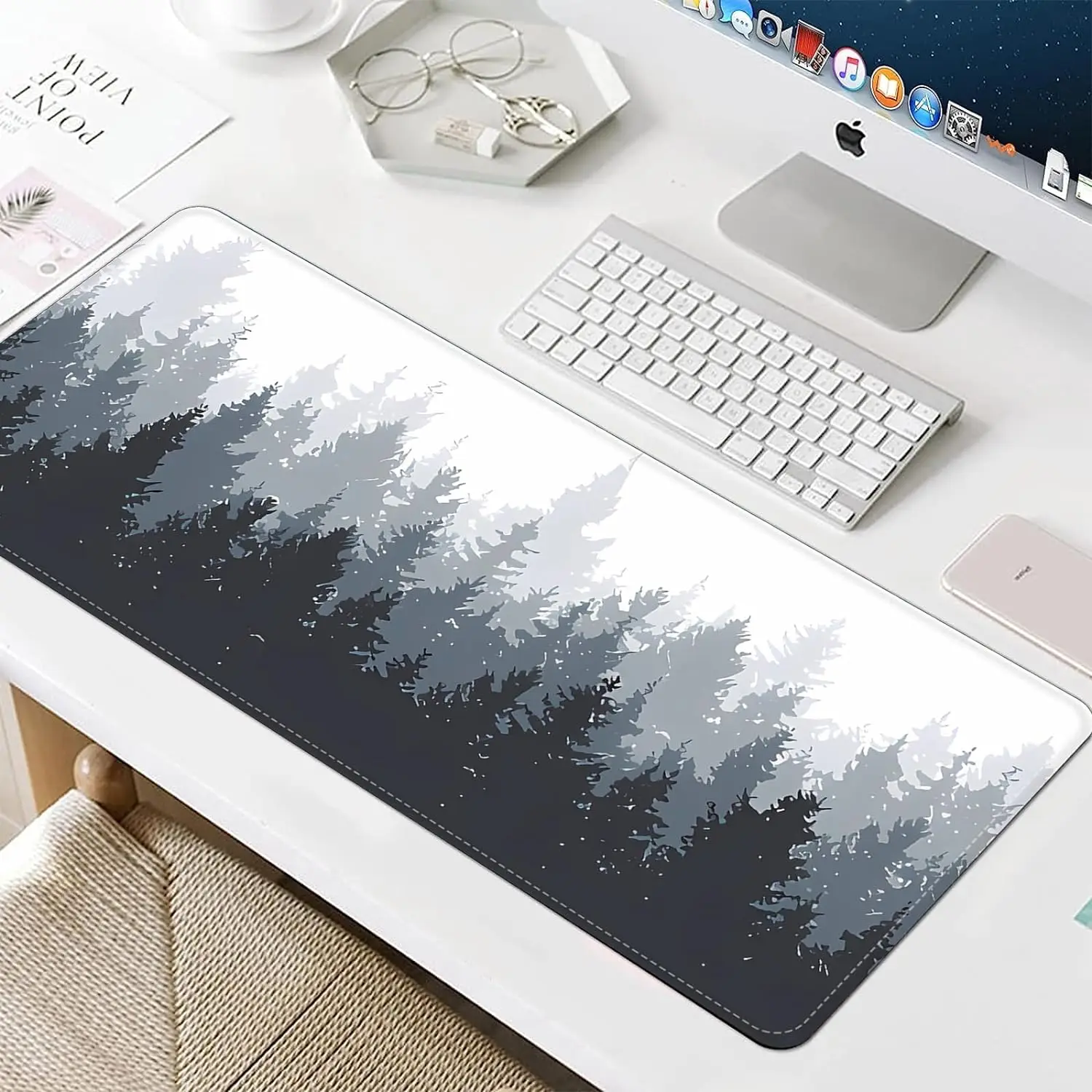 Large Mouse Pad 800x300mm Extended Mouse Pad Non-Slip Rubber Base Gaming Office Mouse Mat Smooth Cloth Surface Desk Mat