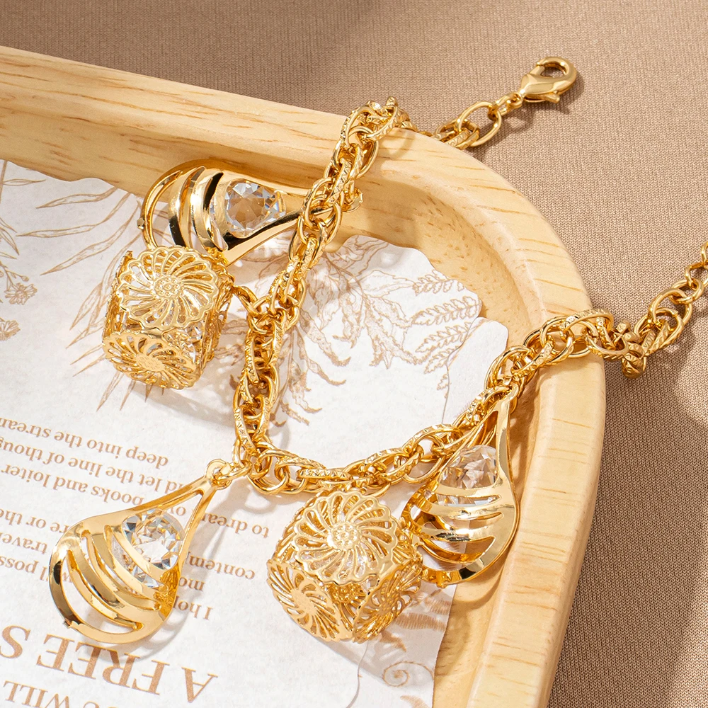 YMJewelry Wassertropfen-Armband aus Edelstahl mit Edelsteinen, Charm-Armbänder für Damen und Herren, für den täglichen Gebrauch im Büro, als Geschenk für Freunde. – Detail 5