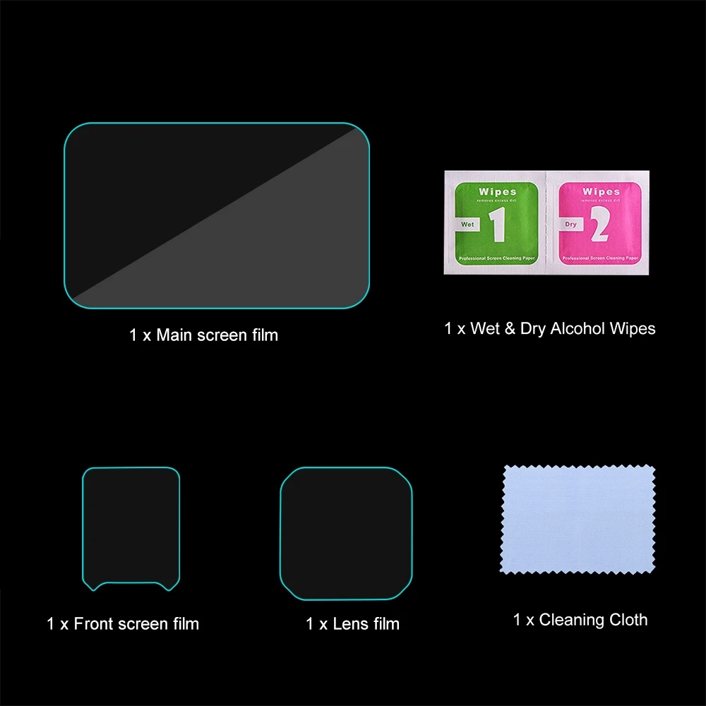 PULUZPer Insta360 Ace Pro 2 Schermo posteriore e anteriore e pellicola in vetro temperato per lenti Proteggi schermo 3 in 1