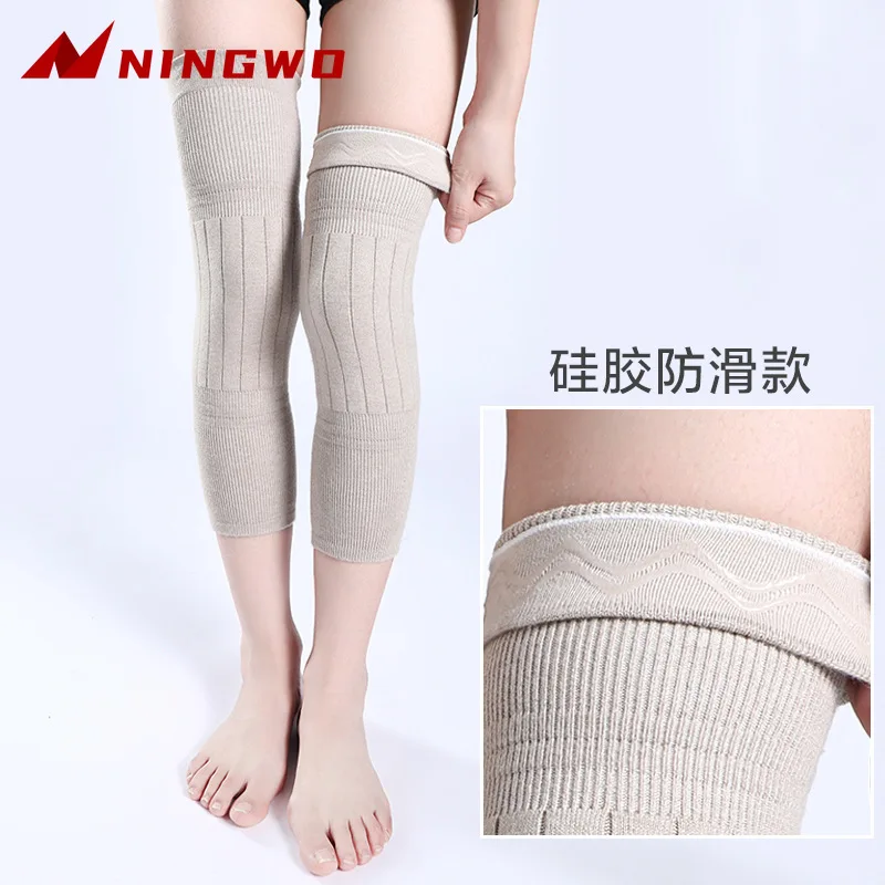 2PCS Winter Warm Wool Cashmere Leg Warmers Sleeves Thick Fleece Lined Knee Pads Brace Support Guard Protector Long Thermal Wraps