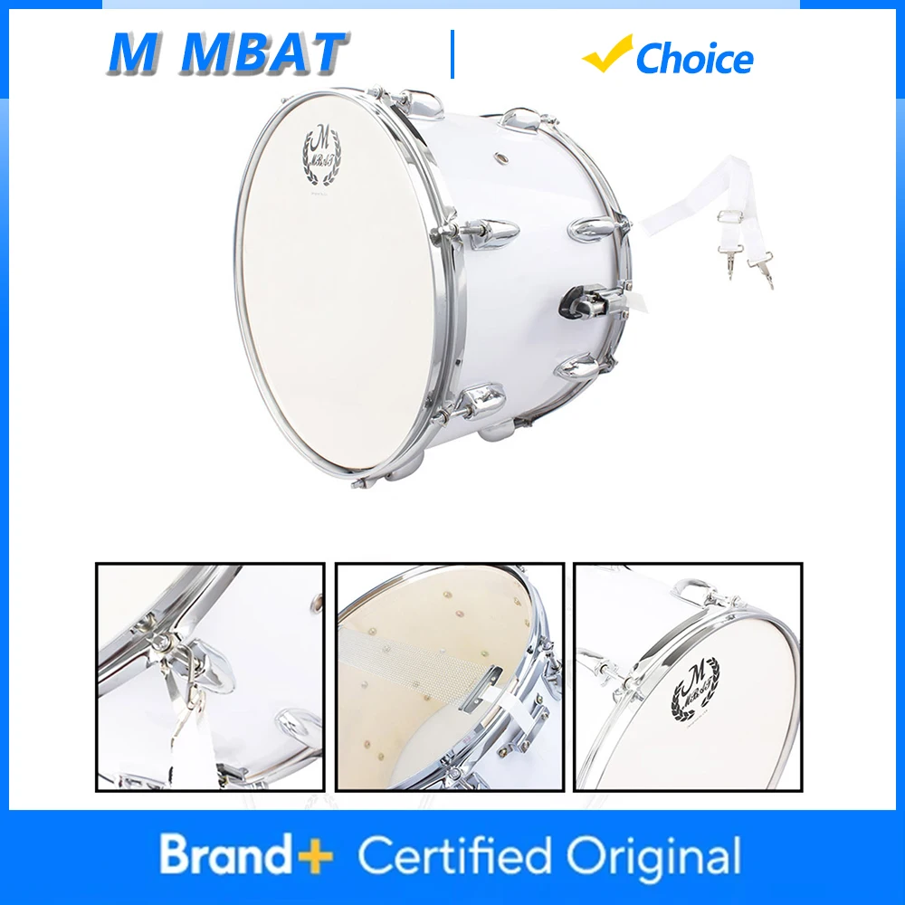 

M MBAT 14 Inch Marching Drum Snare Drum Professional Drum with Drumsticks Strap Tuning Key Percussion Musical Instrument