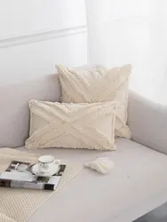 One bohemian Moroccan ethnic style three-dimensional tufted fringed pillowcase B&B model room cushion