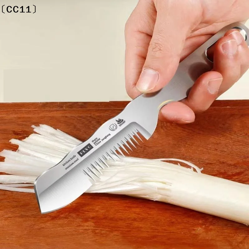 Stainless Steel Chopped Green Onion Knife Multifunction Kitchen Herb Cutter Food Speedy Chopper Green Onion Kitchen Access〔CC11〕