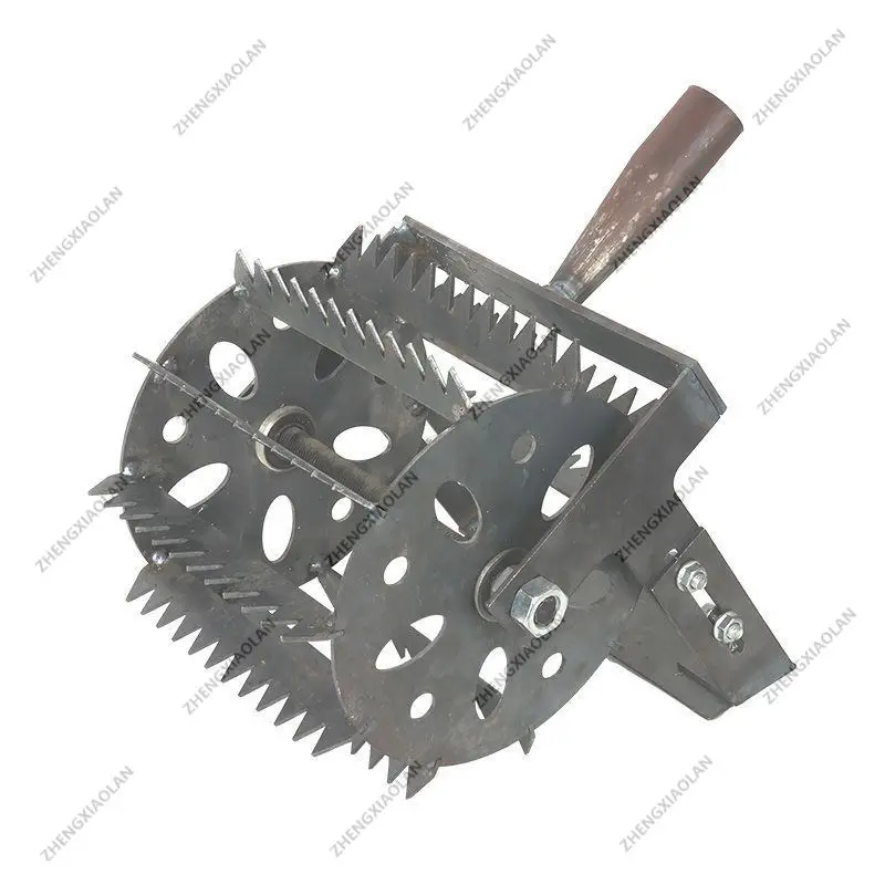 

New wheeled weeding artifact agricultural upgrade hand push weeding soil manganese steel quenched sawtooth hoe thickened